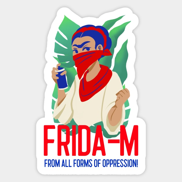 'FRIDA-M' Frida Kahlo inspired design Sticker by Lemon Squeezy design 